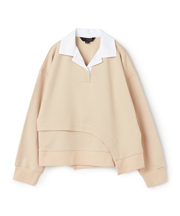 ラグビーシャツプルオーバー(ベージュ-36)