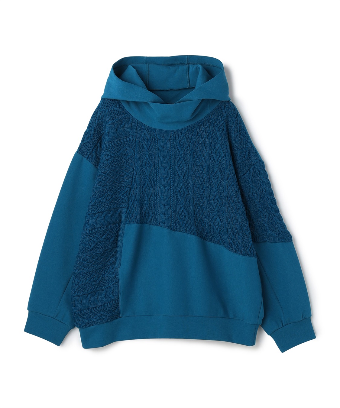 ATSURO TAYAMA ケーブルニット切り替えスウェットフーディー_variation_2