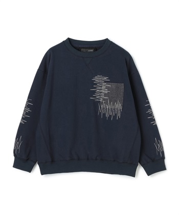 【unisex】ジグザグステッチスウェット(ネイビー-34)