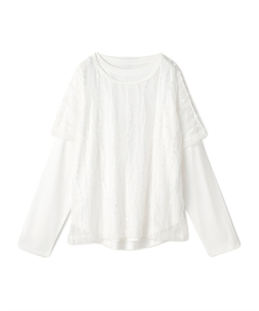 3セットメッシュレイヤードトップス