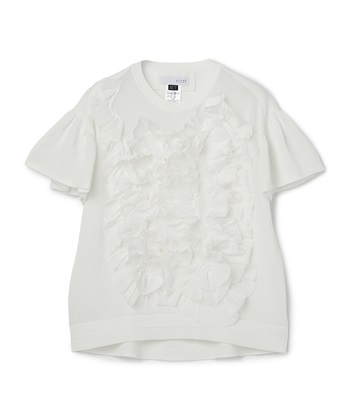 ATSURO TAYAMA アセテートコットン半袖フリルプルオーバー_variationthumb_1