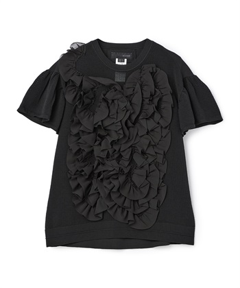 ATSURO TAYAMA アセテートコットン半袖フリルプルオーバー_variationthumb_2