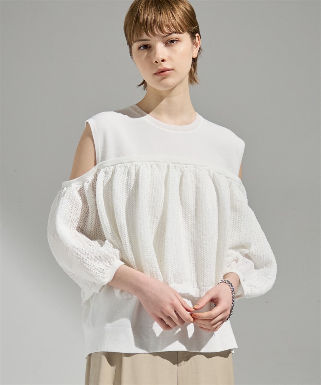 ATSURO TAYAMA レイヤードノースリーブニット_main