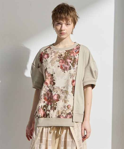 花柄プリントプルオーバー