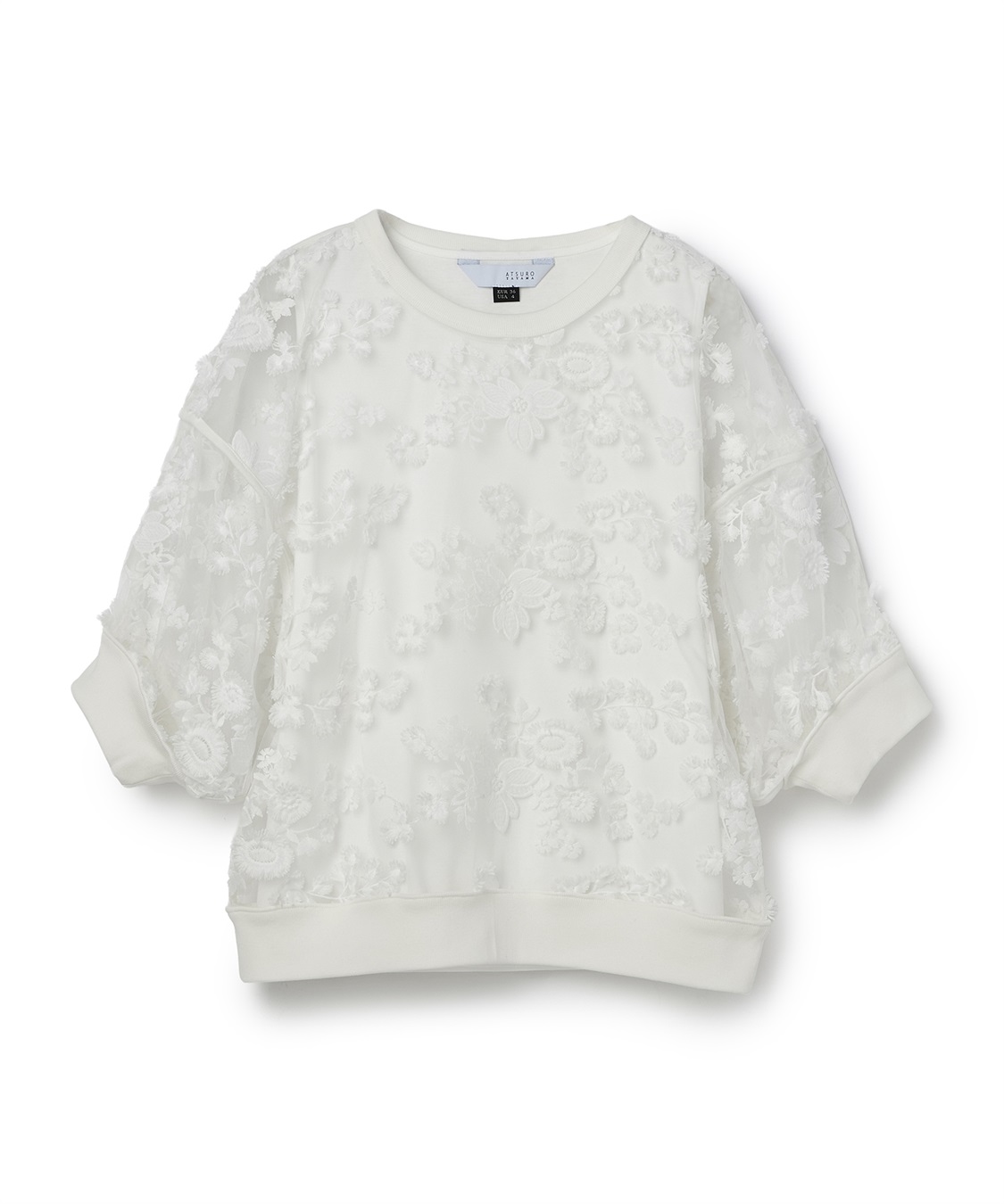 ATSURO TAYAMA レイヤード刺繍レースプルオーバー_main