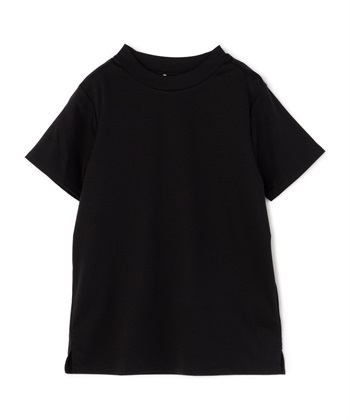 《シワになりにくい・なめらか》正解ハイネックTシャツ【CF/クロスファンクション】(ブラック-M)