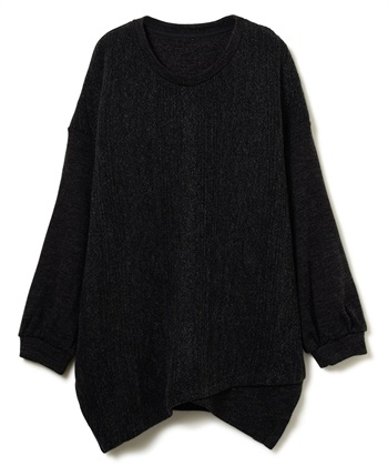 変形ジャガードプルオーバー(黒-0036)