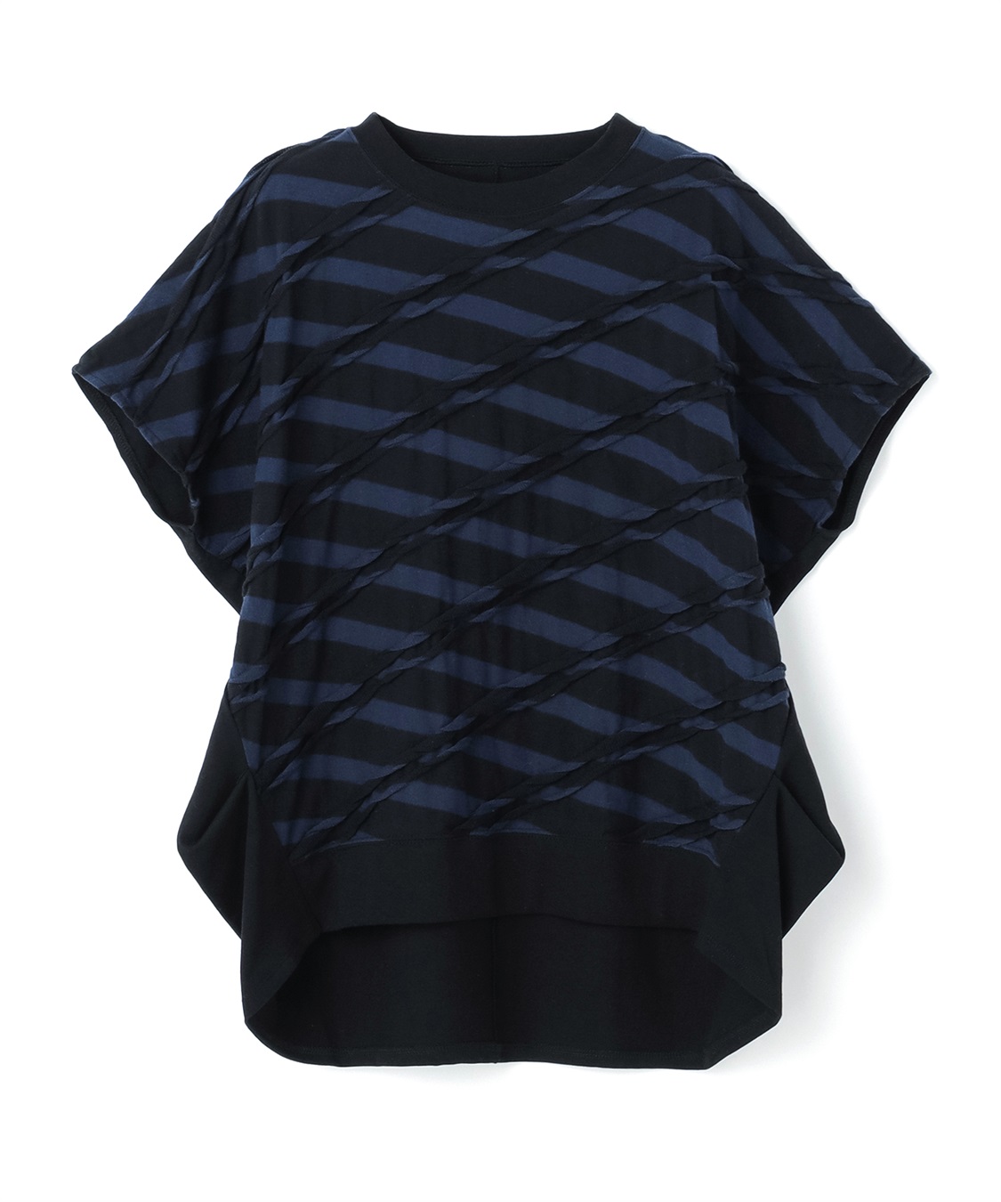 ATSURO TAYAMA タックボーダー半袖ニットトップス_variation_2