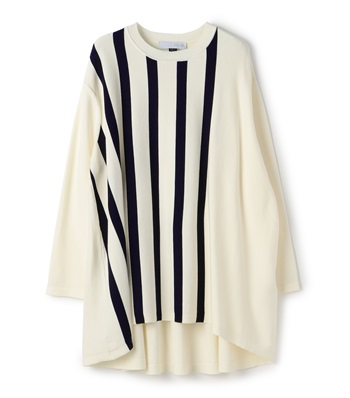 イレギュラーストライプチュニック(ホワイト系-36)