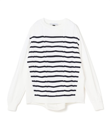 ATSURO TAYAMA ケーブル柄ボーダーニットプルオーバー_variationthumb_1