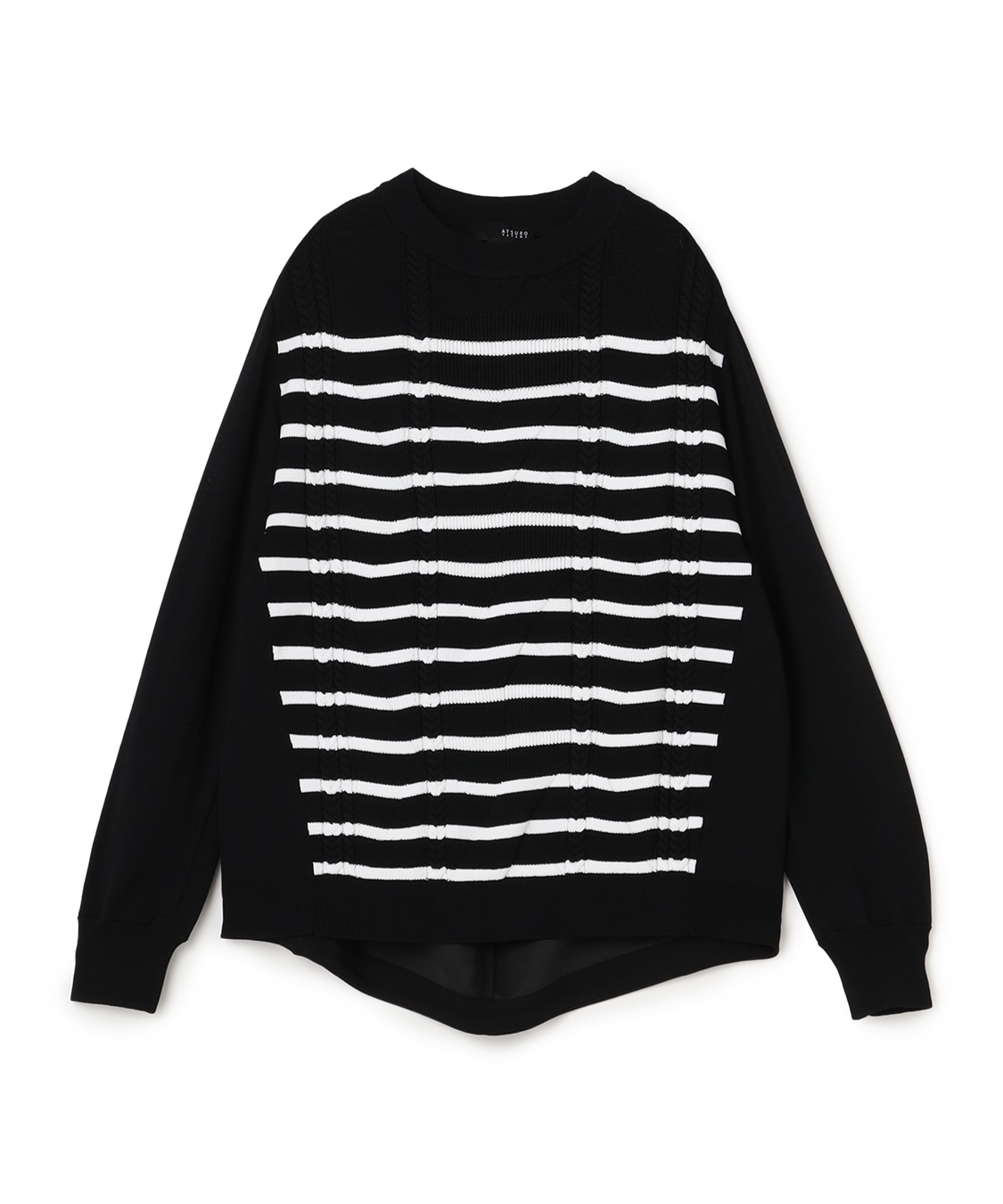 ATSURO TAYAMA ケーブル柄ボーダーニットプルオーバー_variation_2