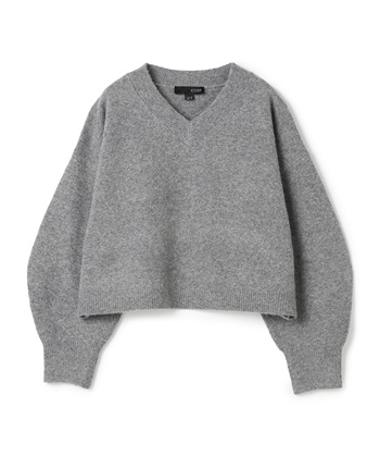バナナスリーブVネックニット(グレー-36)
