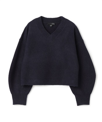 バナナスリーブVネックニット(ネイビー-36)