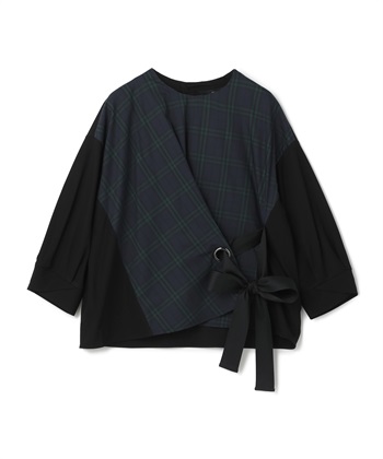 ATSURO TAYAMA プリント切替え裏起毛トップス_variationthumb_1