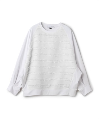 異素材切り替えプルオーバー(ホワイト-36)