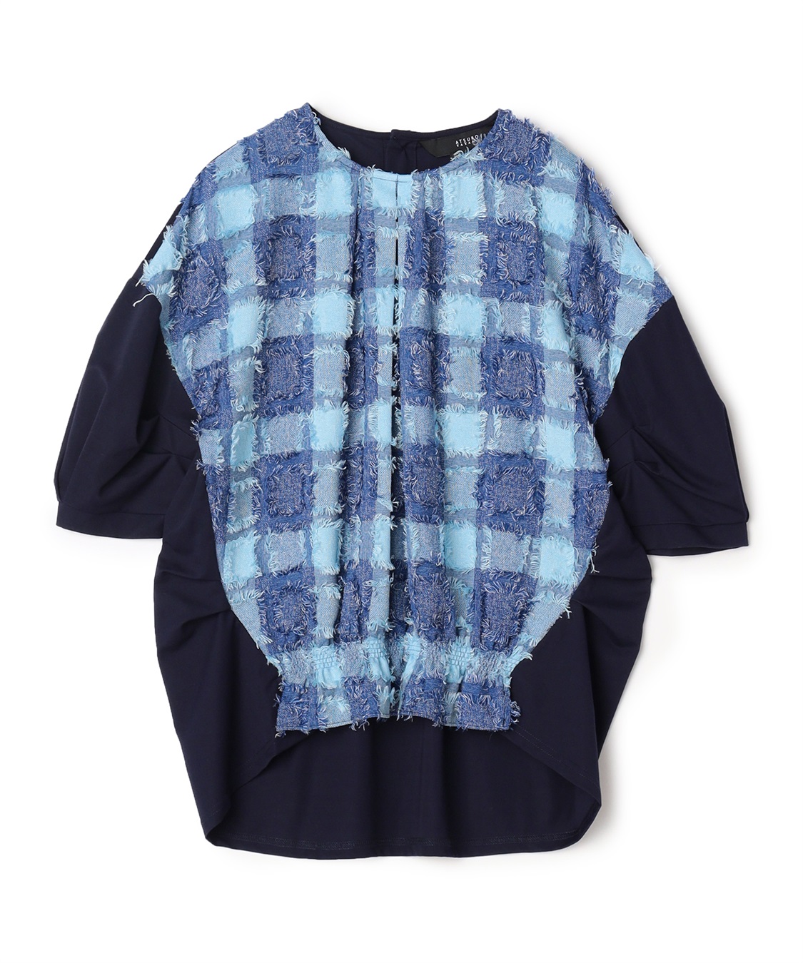 ATSURO TAYAMA ジャカードチェック袖タックプルオーバー_variation_2