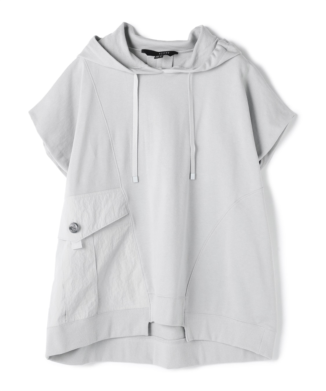 ATSURO TAYAMA イレギュラーヘムフーデット半袖プルオーバー_main