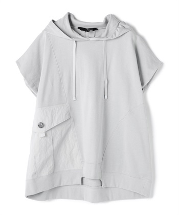 ATSURO TAYAMA イレギュラーヘムフーデット半袖プルオーバー_variationthumb_1