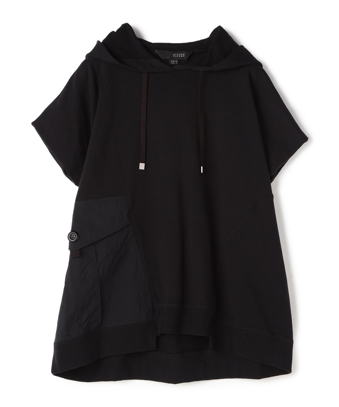 ATSURO TAYAMA イレギュラーヘムフーデット半袖プルオーバー_variation_2