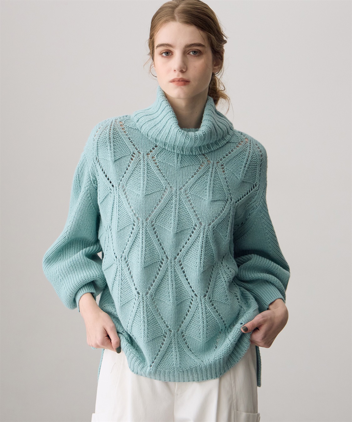 ATSURO TAYAMA 透かし編みタートルネックニット_main