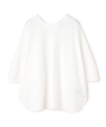 ウェーブ柄ジャカードカットソー(ホワイト-36)