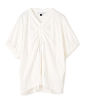 ドロストコード付きジャカードカットソー(ホワイト-36)