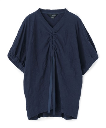 ドロストコード付きジャカードカットソー(ネイビー-36)