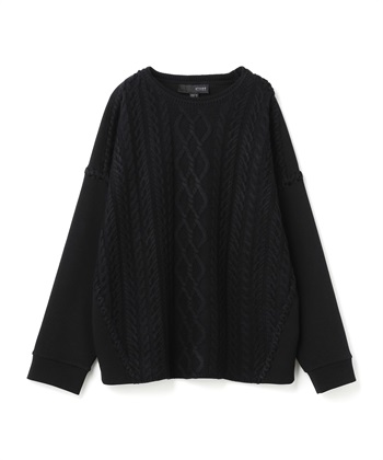 ATSURO TAYAMA ケーブルニット切り替えプルオーバー_variationthumb_1