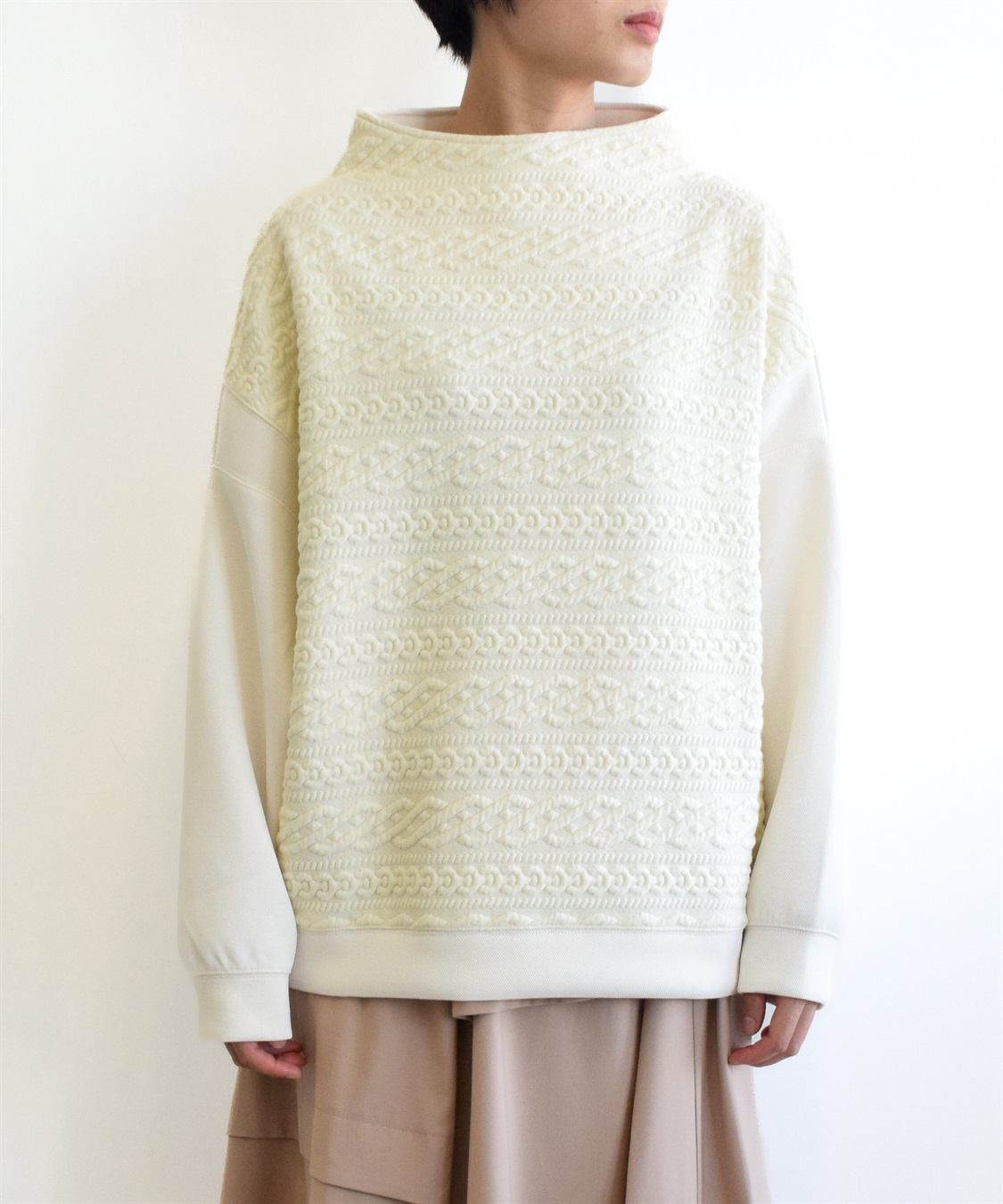 ATSURO TAYAMA ジャカード切り替えプルオーバーニット_main