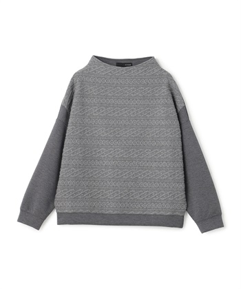 ジャカード切り替えプルオーバーニット(グレー-36)