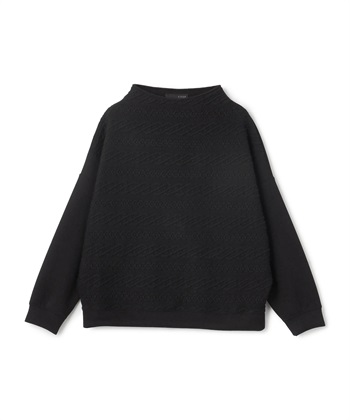 ジャカード切り替えプルオーバーニット(ブラック-36)