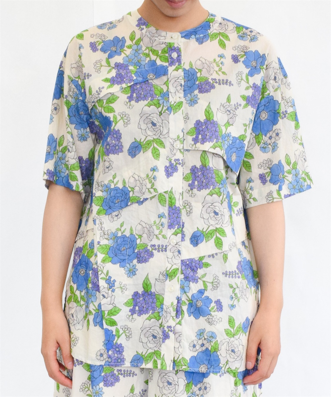 ATSURO TAYAMA フラワープリント柄コットン半袖シャツ_main