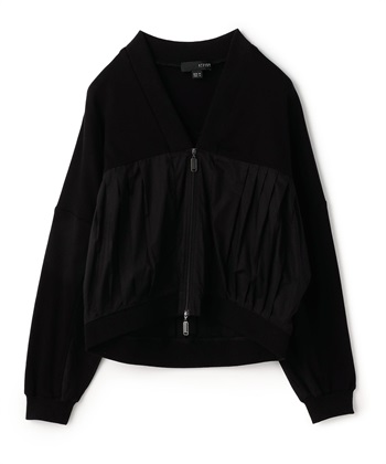 切り替えジップブルゾン(ブラック-36)