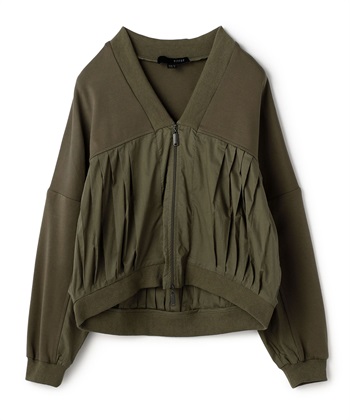 切り替えジップブルゾン(カーキ-36)