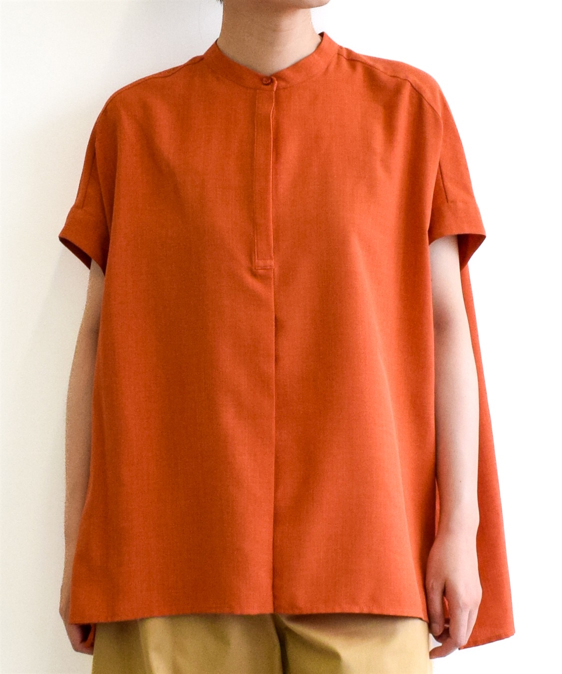 アツロウタヤマA.T ATSURO TAYAMA レーストリムヘンリーネックTシャツ オフS位 【レディース】 アツロウタヤマA.T ATSURO TAYAMA レーストリムヘンリーネックT