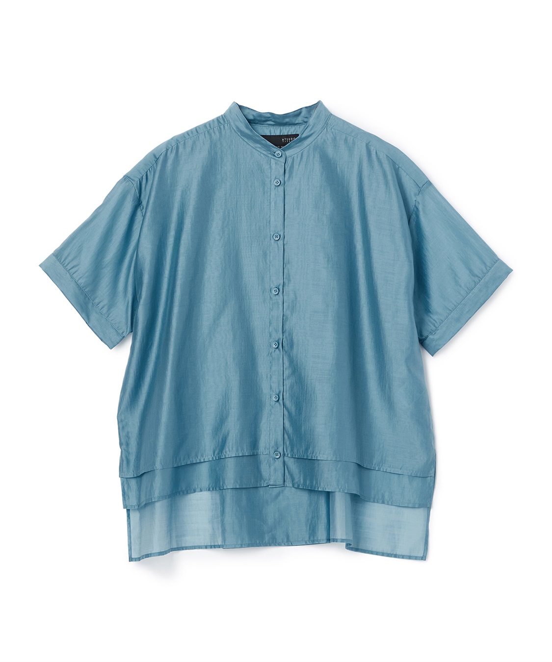 ATSURO TAYAMA シアーポプリン半袖バンドカラーシャツ_variation_3