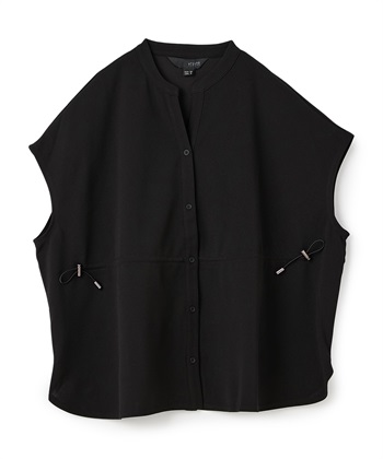 ウエスト絞りデザインシャツ(ブラック-36)