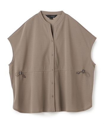 ウエスト絞りデザインシャツ(キャメル-36)