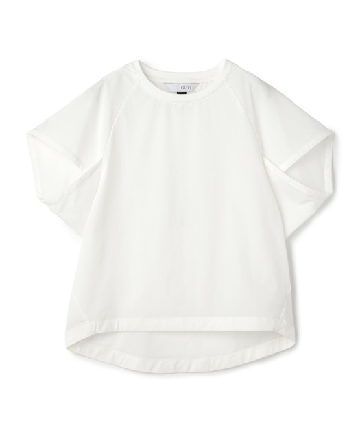 変形スリーブ半袖プルオーバー