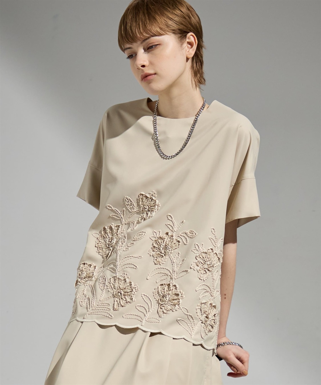 ATSURO TAYAMA テープ刺繍入りプルオーバーブラウス_main