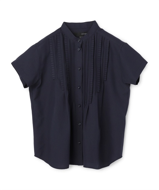 タックリボンフリル付き半袖シャツ