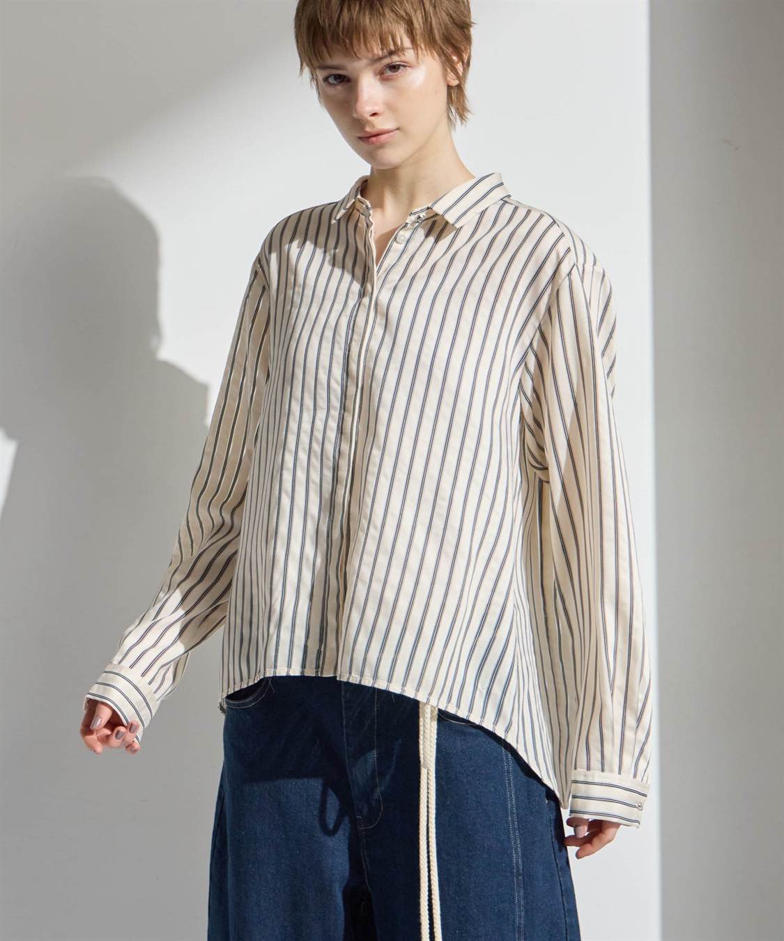 ATSURO TAYAMA シアーストライプロングスリーブシャツ_main