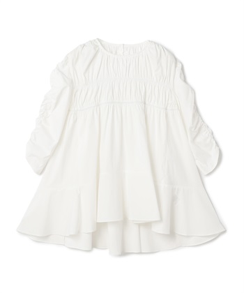 7分袖ギャザーフレアブラウス(ホワイト-36)