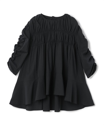 7分袖ギャザーフレアブラウス(ブラック-36)
