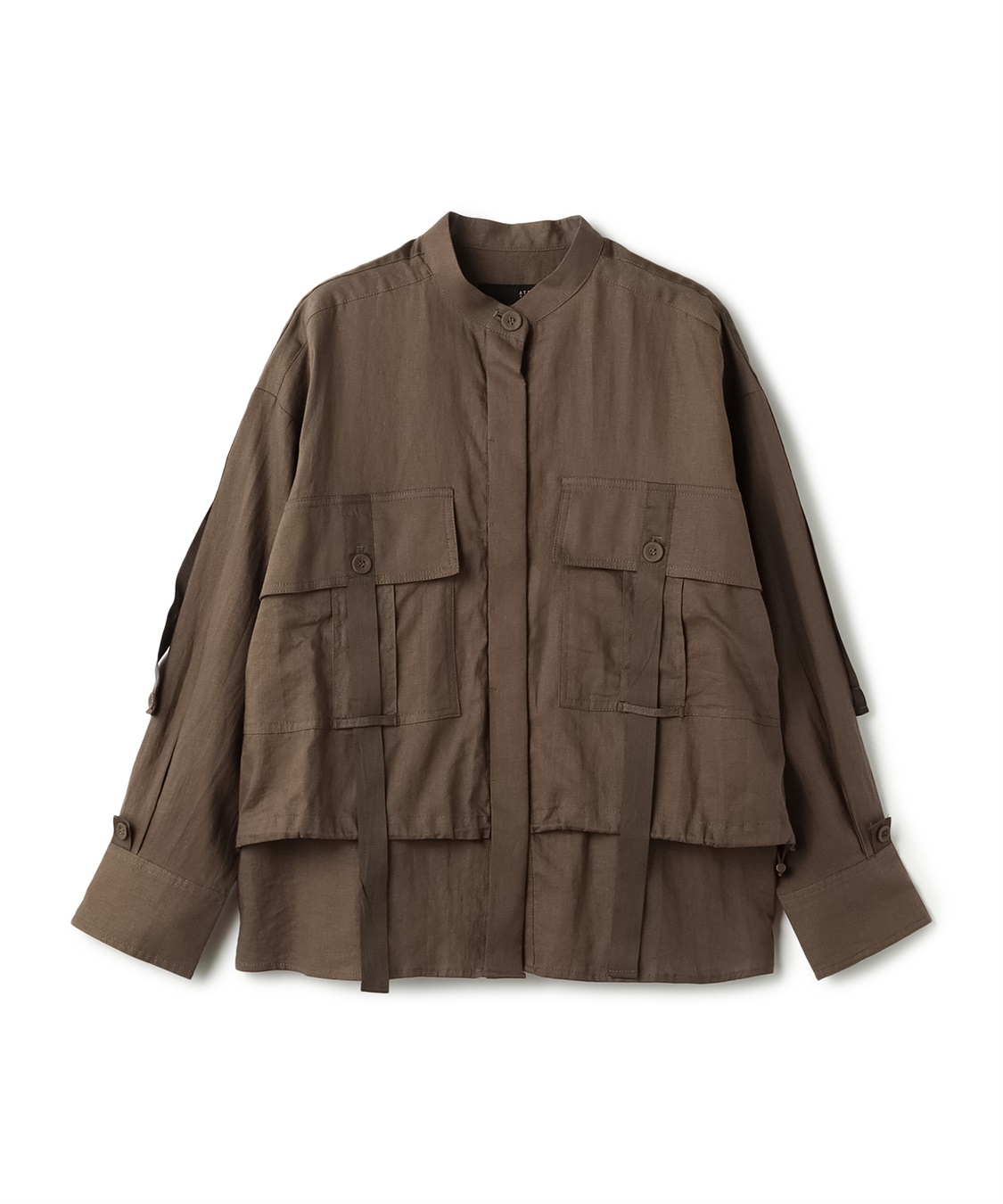 ATSURO TAYAMA ポケット×テープ使いバンドカラーシャツ_main