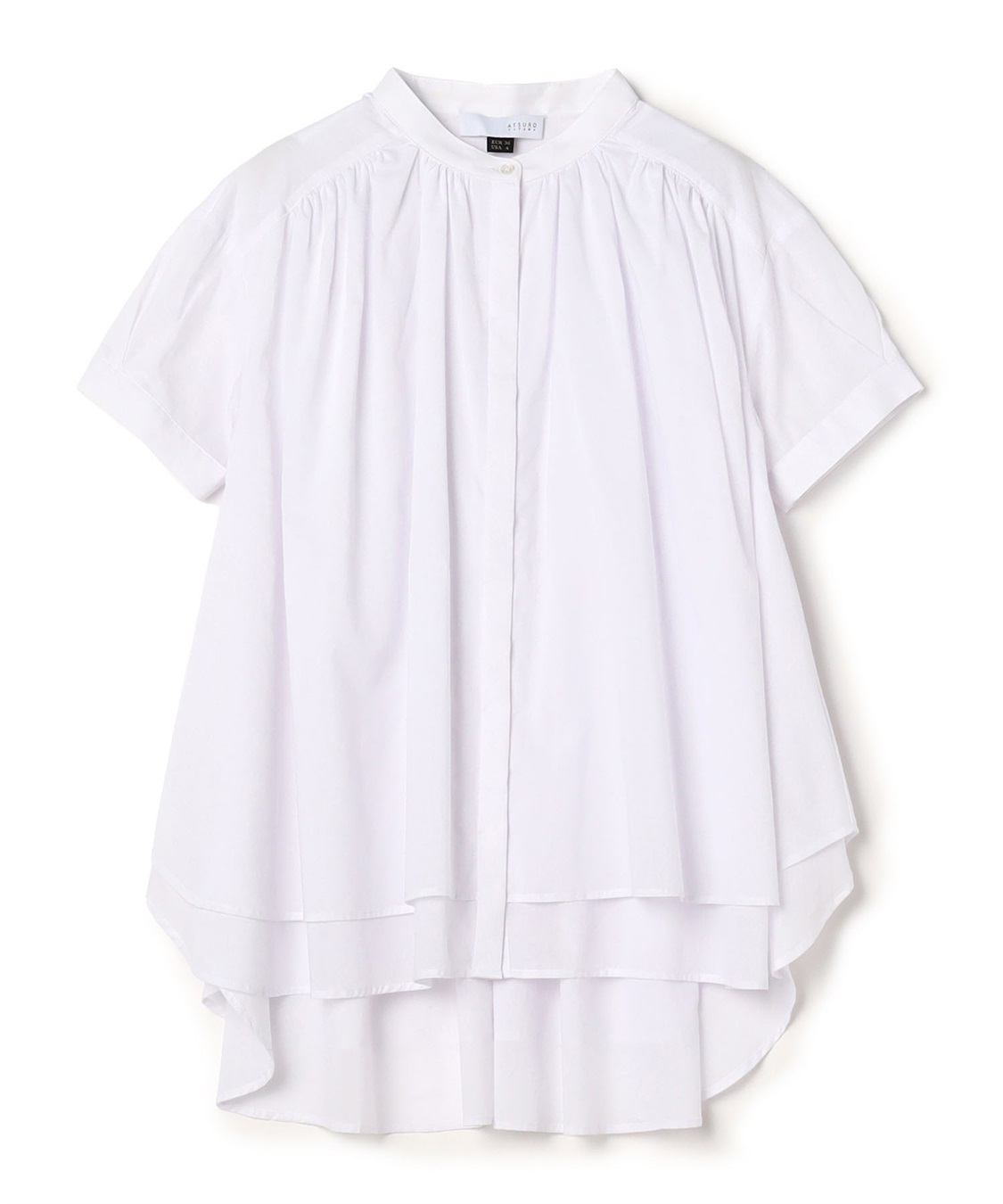 ATSURO TAYAMA バンドカラーコットンフレアブラウス_main