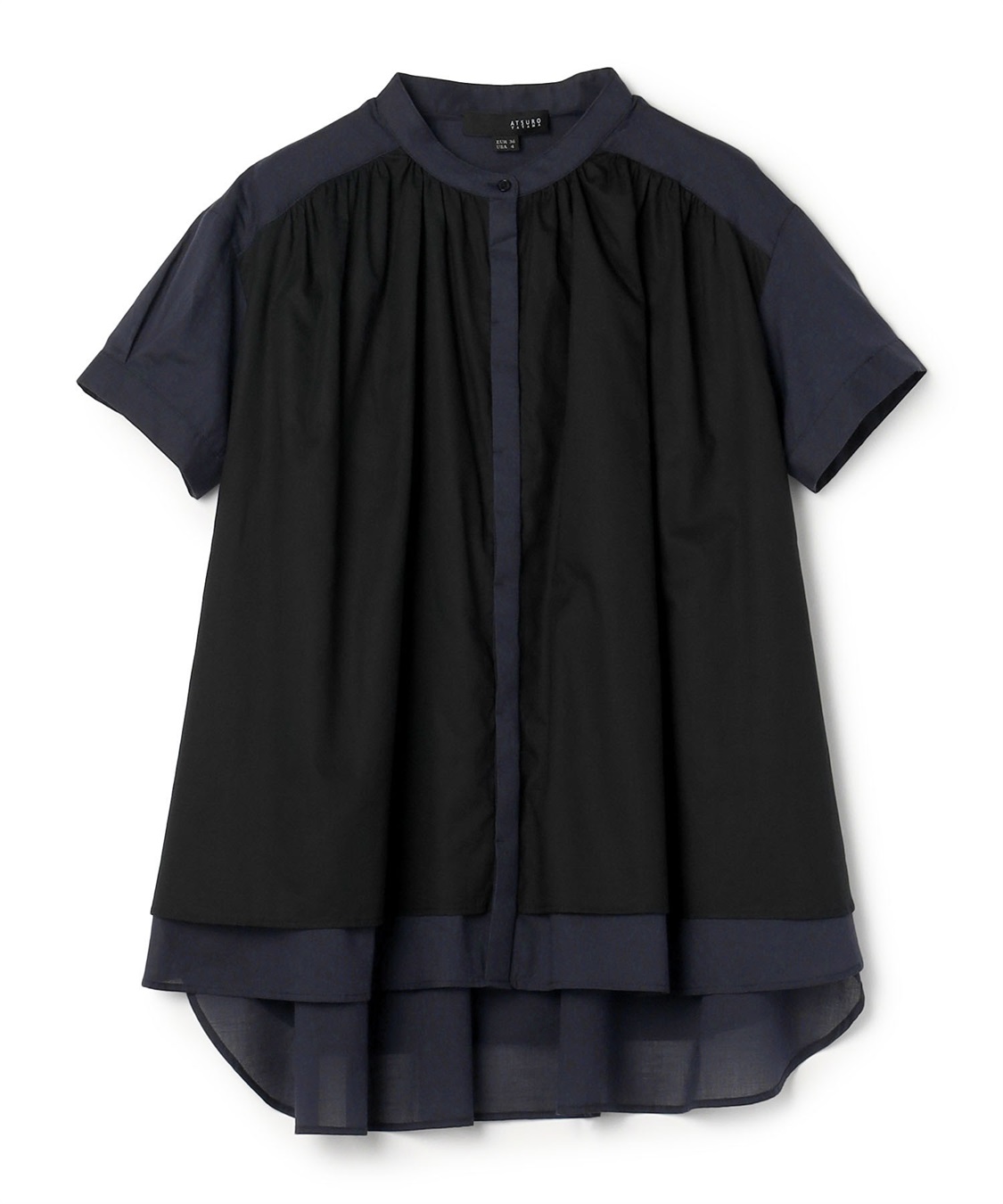 ATSURO TAYAMA バンドカラーコットンフレアブラウス_variation_2