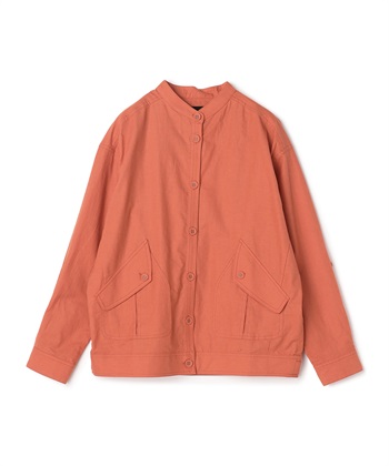 【ART OF GARDEN】コットン×リネンバンドカラーブルゾン(オレンジ-36)