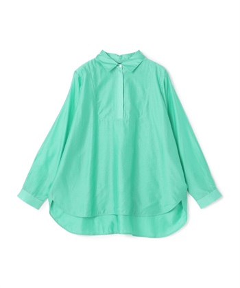 チュニック丈ローンシャツ(グリーン系-36)