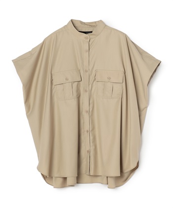 フラップポケットオーバーブラウス(ブラウン系-36)